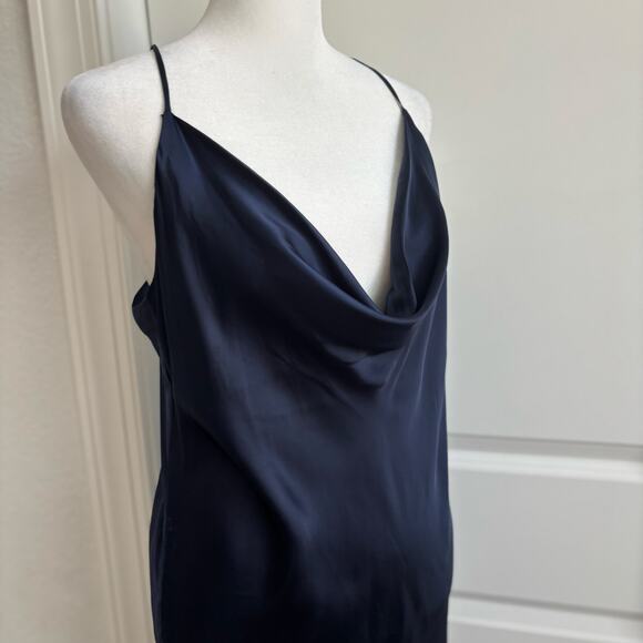 Artizia Wilfred Only Ruched Slip Dress Cupro
Cowl Neckline Satin Midi Blue L - Picture 4 of 12